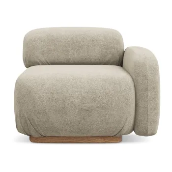 Modul pentru canapea modulara bej cu tapiterie din tesatura boucle (cu colt pe partea stanga) Ailani - Makamii imagine