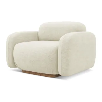 Modul pentru canapea modulara crem cu tapiterie din tesatura boucle Ailani - Makamii imagine