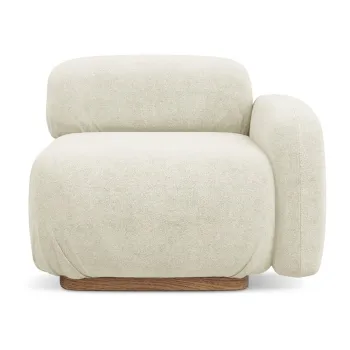 Modul pentru canapea modulara crem cu tapiterie din tesatura boucle (cu colt pe partea stanga) Ailani - Makamii imagine