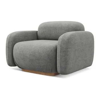 Modul pentru canapea modulara gri cu tapiterie din tesatura boucle Ailani - Makamii imagine