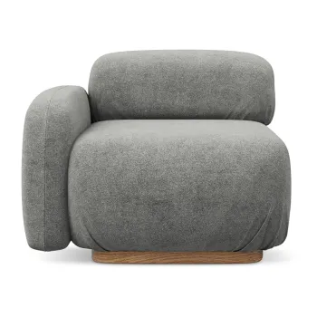 Modul pentru canapea modulara gri cu tapiterie din tesatura boucle (cu colt pe partea dreapta) Ailani - Makamii imagine