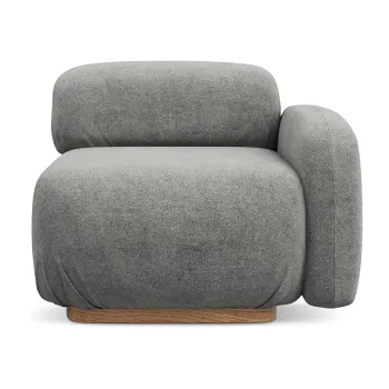 Modul pentru canapea modulara gri cu tapiterie din tesatura boucle (cu colt pe partea stanga) Ailani - Makamii imagine