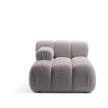 Modul pentru canapea modulara gri deschis cu tapiterie din tesatura boucle (cu colt pe partea dreapta) Bellis - Micadoni Home imagine