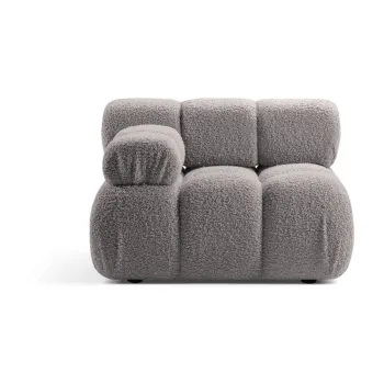 Modul pentru canapea modulara gri deschis cu tapiterie din tesatura boucle (cu colt pe partea dreapta) Bellis - Micadoni Home imagine