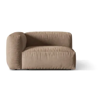 Modul pentru canapea modulara maro deschis cu tapiterie din tesatura boucle (cu colt pe partea dreapta) Martina - Micadoni Home imagine