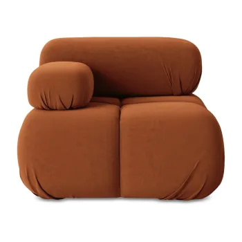 Modul pentru canapea modulara portocaliu cu tapiterie din catifea (cu colt pe partea dreapta) Lokua - Makamii imagine