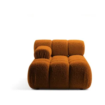Modul pentru canapea modulara portocaliu cu tapiterie din tesatura boucle (cu colt pe partea dreapta) Bellis - Micadoni Home imagine