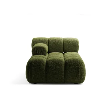 Modul pentru canapea modulara verde cu tapiterie din tesatura boucle (cu colt pe partea dreapta) Bellis - Micadoni Home imagine