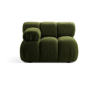 Modul pentru canapea modulara verde cu tapiterie din tesatura boucle (cu colt pe partea dreapta) Bellis - Micadoni Home imagine