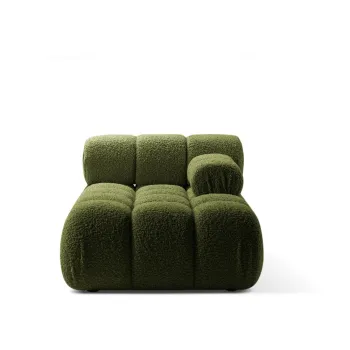 Modul pentru canapea modulara verde cu tapiterie din tesatura boucle (cu colt pe partea stanga ) Bellis - Micadoni Home imagine