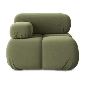 Modul pentru canapea modulara verde deschis cu tapiterie din catifea (cu colt pe partea dreapta) Lokua - Makamii imagine