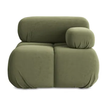Modul pentru canapea modulara verde deschis cu tapiterie din catifea (cu colt pe partea stanga) Lokua - Makamii imagine