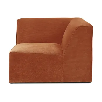 Modul pentru canapea portocaliu din catifea reiata Sting - Scandic imagine