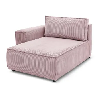 Modul pentru canapea roz deschis cu tapiterie din catifea reiata (cu colt pe partea dreapta) Nihad modular - Bobochic Paris imagine