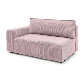 Modul pentru canapea roz deschis cu tapiterie din catifea reiata (cu colt pe partea dreapta) Nihad modular - Bobochic Paris imagine