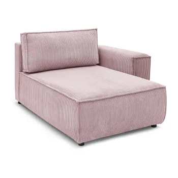 Modul pentru canapea roz deschis cu tapiterie din catifea reiata (cu colt pe partea stanga ) Nihad modular - Bobochic Paris imagine