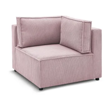 Modul pentru canapea roz deschis cu tapiterie din catifea reiata (cu colt variabil) Nihad modular - Bobochic Paris imagine