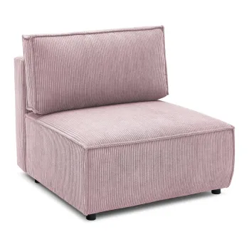 Modul pentru canapea roz deschis cu tapiterie din catifea reiata (de mijloc) Nihad modular - Bobochic Paris imagine