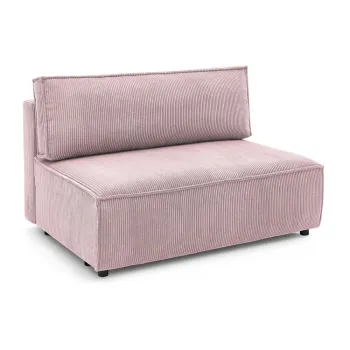 Modul pentru canapea roz deschis cu tapiterie din catifea reiata (de mijloc) Nihad modular - Bobochic Paris imagine