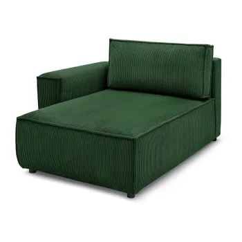 Modul pentru canapea verde cu tapiterie din catifea reiata (cu colt pe partea dreapta) Nihad modular - Bobochic Paris imagine