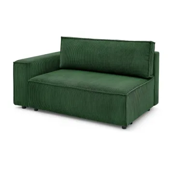 Modul pentru canapea verde cu tapiterie din catifea reiata (cu colt pe partea dreapta) Nihad modular - Bobochic Paris imagine