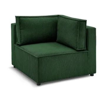 Modul pentru canapea verde cu tapiterie din catifea reiata (cu colt variabil) Nihad modular - Bobochic Paris imagine