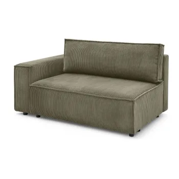 Modul pentru canapea verde deschis cu tapiterie din catifea reiata (cu colt pe partea dreapta) Nihad modular - Bobochic Paris imagine