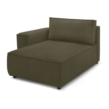 Modul pentru canapea verde deschis cu tapiterie din catifea reiata (cu colt pe partea dreapta) Nihad modular - Bobochic Paris imagine