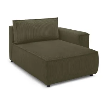 Modul pentru canapea verde deschis cu tapiterie din catifea reiata (cu colt pe partea stanga ) Nihad modular - Bobochic Paris imagine