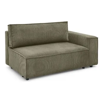 Modul pentru canapea verde deschis cu tapiterie din catifea reiata (cu colt pe partea stanga ) Nihad modular - Bobochic Paris imagine