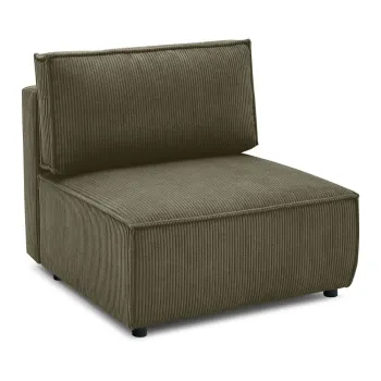 Modul pentru canapea verde deschis cu tapiterie din catifea reiata (de mijloc) Nihad modular - Bobochic Paris imagine