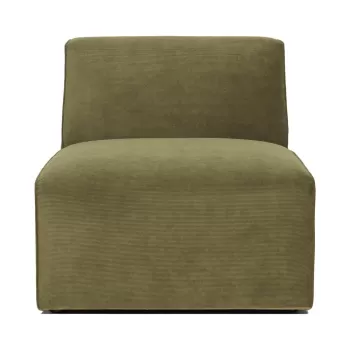 Modul pentru canapea verde din catifea reiata (partea din mijloc) Sting - Scandic imagine