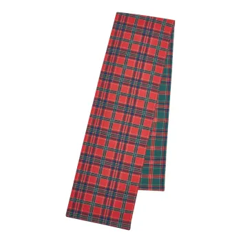 Napron de masa din bumbac 220x32 cm cu model de Craciun Christmas Tartan Check - Catherine Lansfield imagine