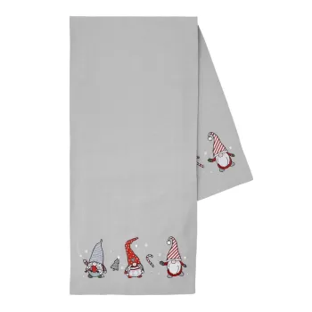 Napron de masa din bumbac 33x220 cm cu model de Craciun Gnomes - Catherine Lansfield imagine