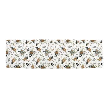 Napron de masa din bumbac 40x140 cm cu model de Craciun Festive Flowers - Butter Kings imagine