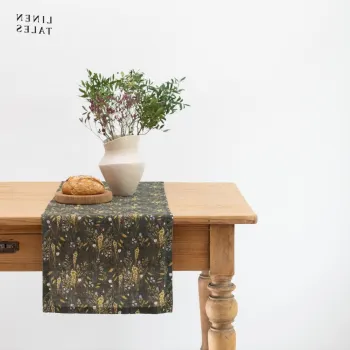 Napron de masa din in 40x150 cm Woodland - Linen Tales imagine