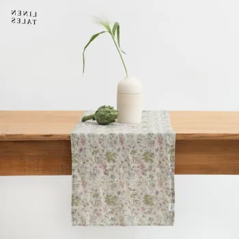 Napron de masa din in 40x200 cm Botany 2 Lightweight - Linen Tales imagine