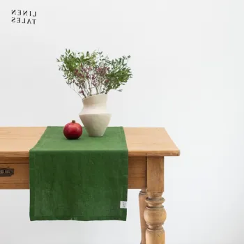 Napron de masa din in 40x200 cm True Green - Linen Tales imagine