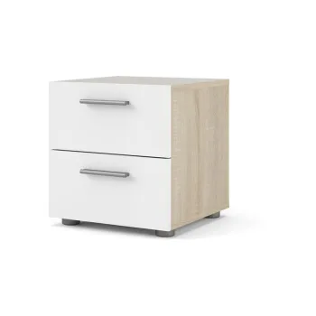 Noptiera alba cu aspect de lemn de stejar Pepe - Tvilum imagine