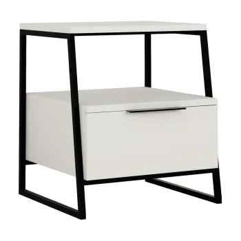 Noptiera alba cu rafturi Pal - Kalune Design imagine