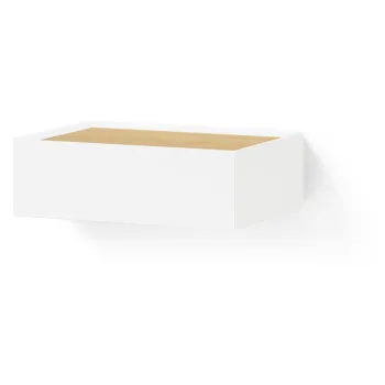 Noptiera alba suspendata cu blat cu aspect de lemn de stejar Arista - Teulat imagine