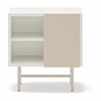 Noptiera bej/crem cu rafturi cu aspect mat Nube - Teulat imagine