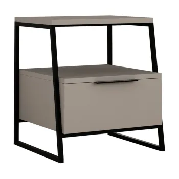 Noptiera bej cu rafturi Pal - Kalune Design imagine