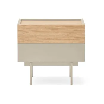 Noptiera bej-natural cu aspect de lemn de stejar Otto - Teulat imagine