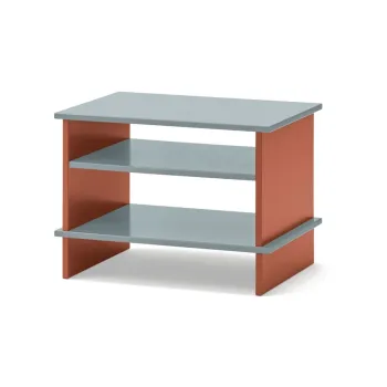 Noptiera caramizie/gri cu rafturi Inari - Teulat imagine