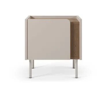 Noptiera crem/in culoare naturala cu aspect de lemn de stejar Lucile - Marckeric imagine