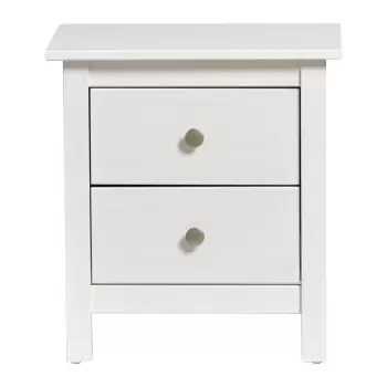 Noptiera cu 2 sertare din lemn masiv de pin Marckeric Berna, alb imagine