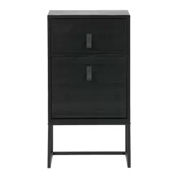 Noptiera cu usa si sertar WOOOD Zola, negru imagine