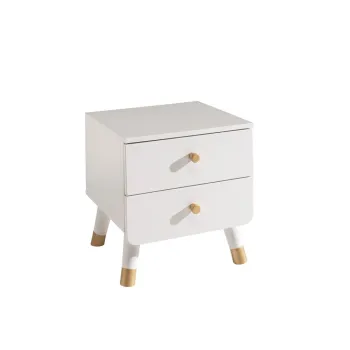 Noptiera din lemn de pin pentru camera copiilor Vipack Billy, alb imagine