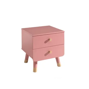 Noptiera din lemn de pin pentru camera copiilor Vipack Billy, roz imagine